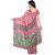 Triveni Pink Crepe Printed Saree With Blouse