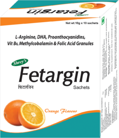 Fetargin, Womens Health Supplement  10 Sachets with L-Arginine, DHA, Folic Acid, Proanthocyanidins, Vitamin B12 Methyl