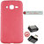 100 Microns Protective Leather Mobile Cover for Samsung J2 2016 with OTG cable in Strawberry Pink colour