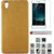 100 Microns Protective Leather Mobile Cover for VIVO Y51L with Tuffen glass in Mustard colour
