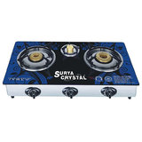 SURYA SHAKTI/CRYSTAL 3 BURNER MULTICOLOR GLASS TOP GAS TOP
