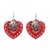 Jewelmaze Silver Plated Red Alloy Dangle Earrings For Women