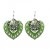 The99Jewel by JewelMaze Zinc Alloy Silver Plated Green Dangle Earrings-AAA1033