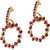 The99Jewel by JewelMaze Red Austrian Stone Gold Plated Dangle Earrings-FAG0119