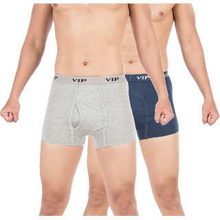 Buy VIP Punch Plain Melange Blue Pack of 2 Trunks for Men Online @ ₹280 ...