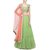 Pista Green Floral Sequins Embroidered Lehenga Set with Peach Dupatta