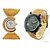 Curren and glory golden strap couple watch combo