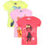 Indirang Multicolour combo of 3 half sleeves assorted tshirts for girls
