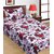 SNS WHITE FLORAL POLY COTTON SINGLE BED SHEET WITH 1 PILLOW COVER