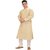 Exotic India Plain Khadi Kurta with White Pyjama Set