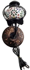 Desi Karigar Wooden  Iron Fancy Wall Hanging Electric Colored Chimney Lamp Design