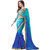 Glory sarees Blue Georgette Embroidered Saree With Blouse