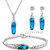 Om Jewells Combo of Azure Blue Crystal Valentine Gift Pendant Set  Adjustable Bracelet (Made in India) for Women  Girl