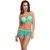 Clovia 2 Piece Polyamide Swimsuit Of Padded Bra & Printed Hipster In Turquoise