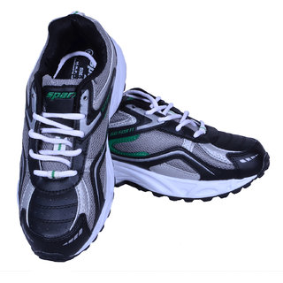 sparx men's sports running shoes black green