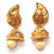 Kriaa by JewelMaze Zinc Alloy Gold Plated Brown Crystal Dangle Earrings-AAA0974