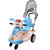 Slick 2-In-1 Blue Ride-On Car And Stroller With Guiding Handle Canopy And Music