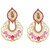 Kriaa by JewelMaze Zinc Alloy Gold Plated Pink  Brown Austrian Stone Dangle Earrings-AAA1070