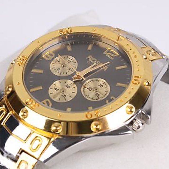 Buy Authentic Rosra Watch for men with Black dial Golden Watch By