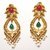 Jewelmaze Gold Plated Maroon Alloy Dangle Earrings For Women