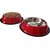 HMSTEELS Stainless steel Pet Dog feeding Bowl Anti skid 2Bowls set 800 ML Red colorHMDBSRC002