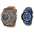 Oura Analog Casual And Sport Wear Dual Time Compass Watch With One Oura Blue Dial Men's Watch (Combo of 2Pcs)
