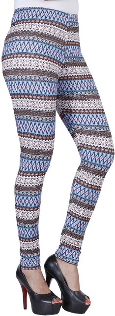 Buy Mayoni Multicolor Cotton Blend Printed Women's Leggings Online