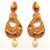 Kriaa by JewelMaze Zinc Alloy Gold Plated Red Austrian Stone Dangle Earrings-AAA0950