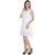 Hangup White Plain Fit  Flare Dress For Women
