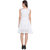 Hangup White Plain Fit  Flare Dress For Women
