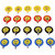 Smiley Round Emoticon Self Adhesive Hooks In 4 Clour Pack Of 20 Hooks