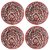Dinner Plate 10IN Ceramic/Stoneware in Red Mughal (Set of 4) Handmade By Caffeine