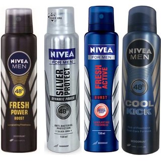 Buy Nivea Men Fresh Power Boost, Silver Protect, Fresh Active, Cool ...