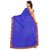 Designer Georgette Embroidered Blue and Beige Half-Half Saree With Unstitched Blouse Piece