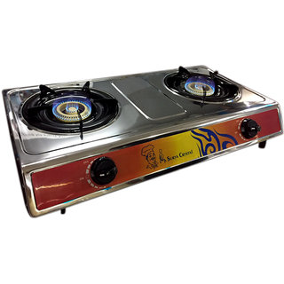 Surya Crystal 2 Burner Stainless Steel Auto Ignition Gas Stove