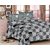 Welhouse India grey Color Chess print Bedsheet With 2 Pillow Cover
