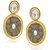 Kriaa by JewelMaze Kundan Grey Meenakari Gold Plated Dangle Earrings -AAA0291