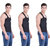 Dollar Bigboss Black Plain Pack of 3 Vest for Men