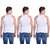 Dollar Bigboss White Plain Pack of 3 Vest for Men