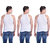 Dollar Bigboss White Plain Pack of 3 Vest for Men