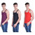 Dollar Bigboss Multicolor Plain Pack of 3 Vest for Men