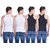 Dollar Bigboss Multicolor Plain Pack of 4 Vest for Men