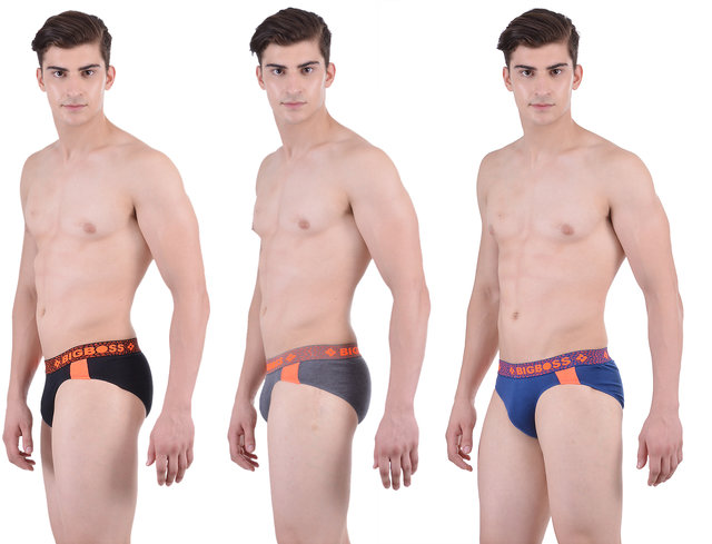 Buy Dollar Bigboss Multicolor Regular Fit Solid Briefs (Pack of 3