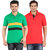 YUKTH Men's Striped & Plain Polo T-shirt Pack of 2