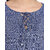 Jaipur Kurti Blue Self Design Round Neck 3/4th Sleeve Cotton Kurta