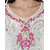 Jaipur Kurti Off White Embroidered Round Neck 3/4th Sleeve Cotton Kurta
