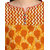Jaipur Kurti Mustard Printed Round Neck 3/4th Sleeve Cotton Kurta
