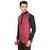 QDesigns Red Plain Slim Nehru Jacket for Men