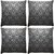 Snoogg Grey Pattern Black Pack Of 4 Digitally Printed Cushion Cover Pillows 18 X 18 Inch