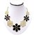 Minha Flower Black And Golden Necklace For Women
